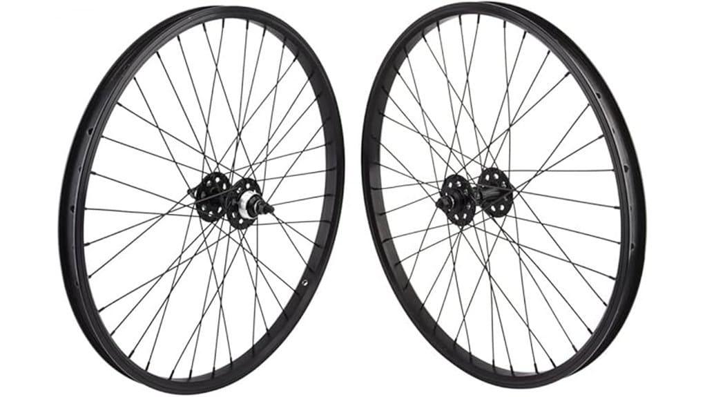 24 inch black bmx wheelset