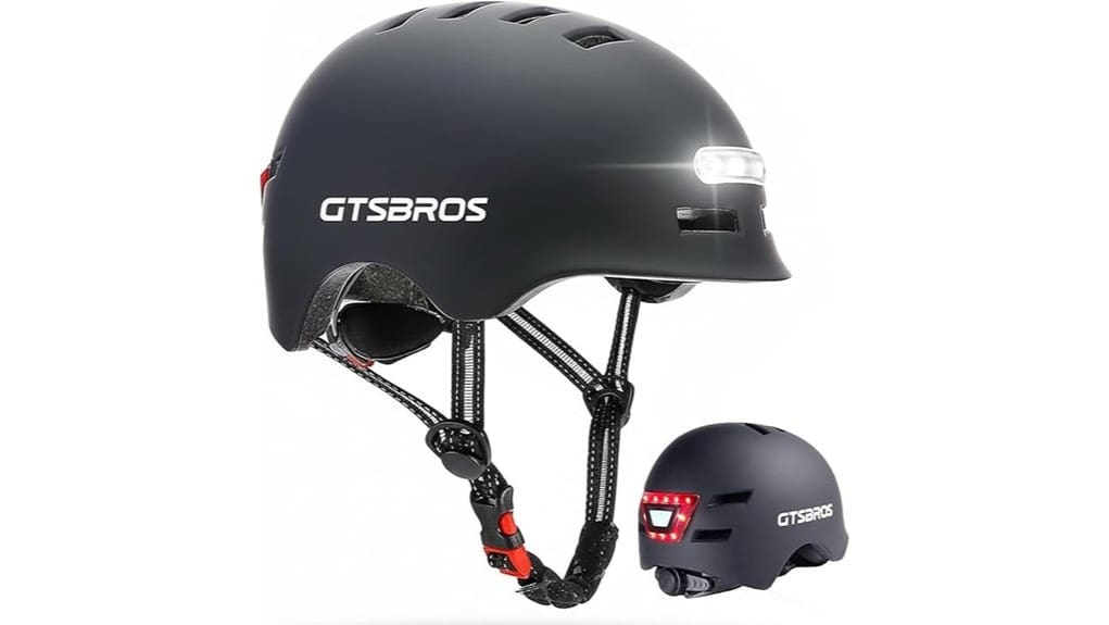 adjustable adult led bike helmet