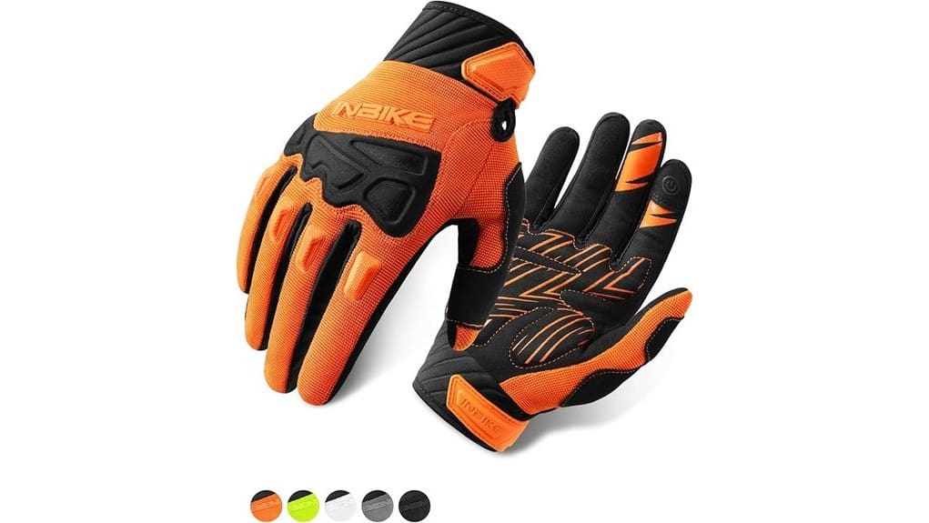 padded touchscreen cycling gloves