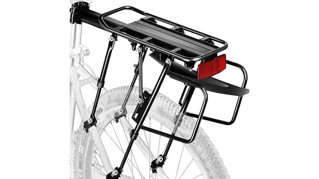 sturdy adjustable rear rack
